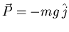${\displaystyle \vec{P}=-mg \hat{j}}$