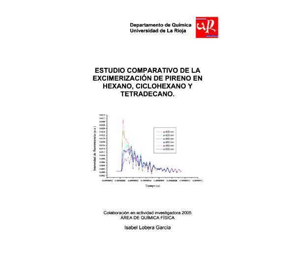 Estudio compartivo de la excimerización de pireno en hexano, ciclohexano y tetradecano