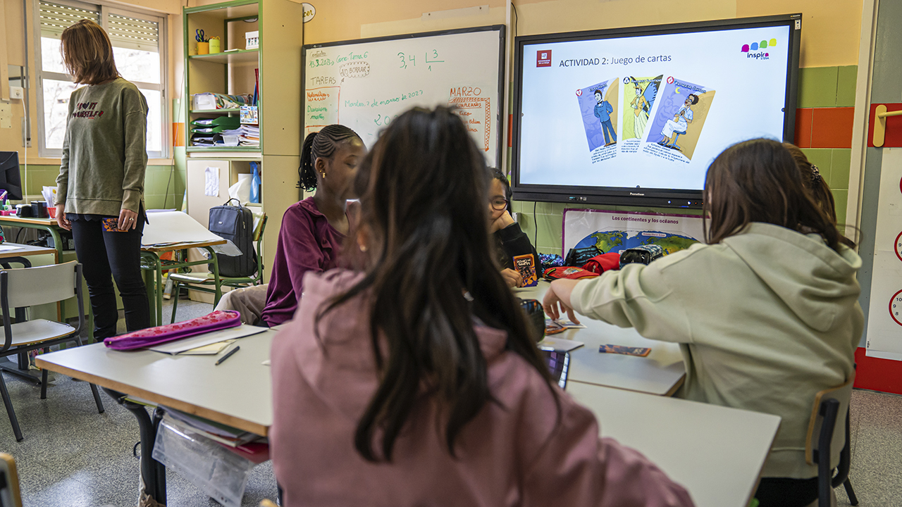 Alumnado del CEIP Espartero de Logroño durante una de las actividades de Inspira Steam