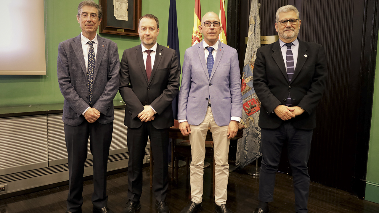 Los rectores de Campus Iberus, antes del encuentro celebrado en Zaragoza