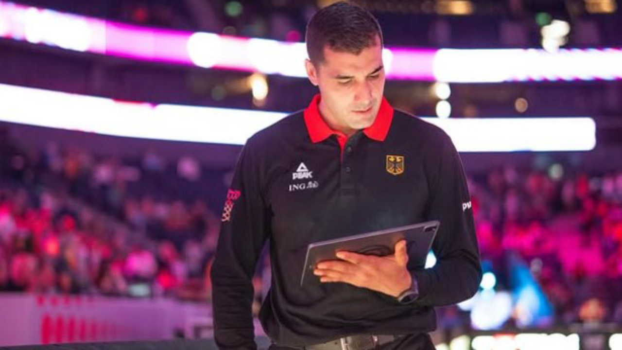 Roberto Molina, durante uno de los encuentros de la selección alemana de baloncesto de este Eurobasket