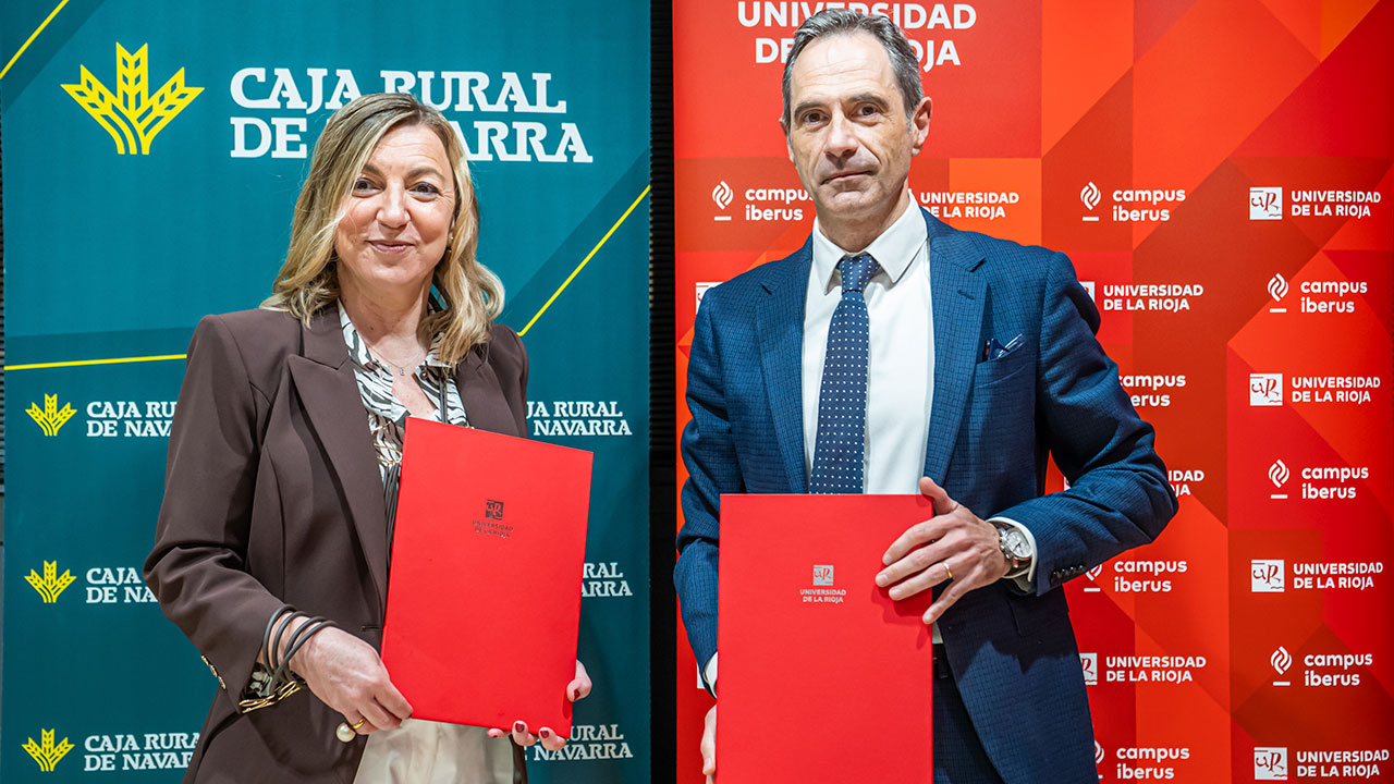 La UR y Caja Rural de Navarra suscriben el convenio de colaboración para la organización de la Olimpiada de Economía de La Rioja